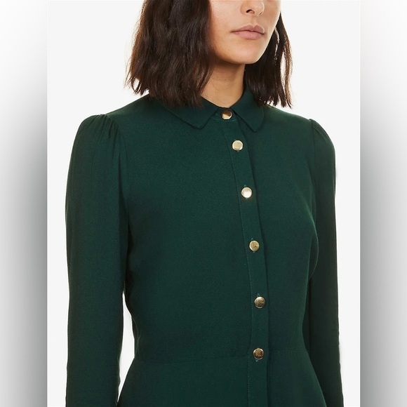 Reformation Hugh Button Up Dress in Green - Picture 2 of 5